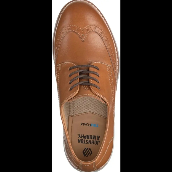 Johnson And Murphy Men's Tabor Wingtip Brown Calf Skin Leather Dress Shoes - Picture 1 of 8
